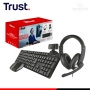 KIT TRUST HOME OFFICE 4 EN 1 BLACK TECLADO WIRELESS + AUDIFONO + MOUSE WIRELESS + CAMARA WEB