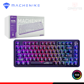 TECLADO MACHENIKE K500F-B81 RGB MORADO SWITCH OUTEMOU CRYSTAL MECANICO WIRED USB