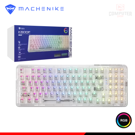 TECLADO MACHENIKE K500F-B94W RGB WHITE SWITCH GR ICE LINEAR MECANICO WIRELESS/BLUETOOTH/WIRED USB