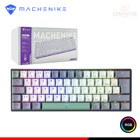 TECLADO MACHENIKE K500-B61W RGB SWITCH RED MECANICO WIRELESS/BLUETOOTH/WIRED USB