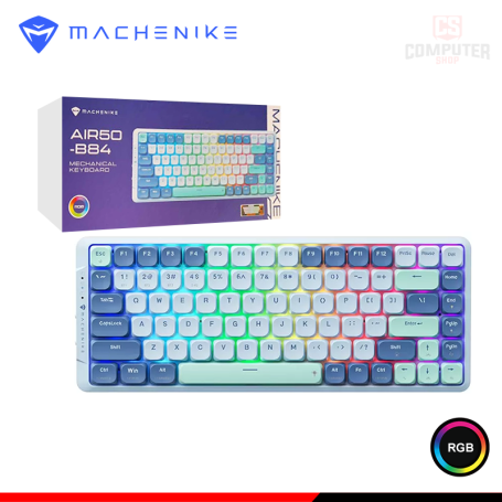 TECLADO MACHENIKE AIR50-B84W RGB SWITCH AZUL MECANICO WIRELESS/BLUETOOTH/WIRED USB