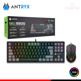 KIT ANTRYX GC-5500 BLACK RGB TECLADO SWITCH RED USB + MOUSE RGB USB (PN:AGC-3100X3KRE-SP)