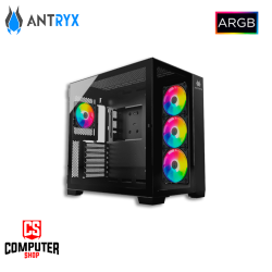 Case Antryx FX 900 Black, V/Templado, Fan x4 ARGB. USB Tipo-C (AC-FX900K)