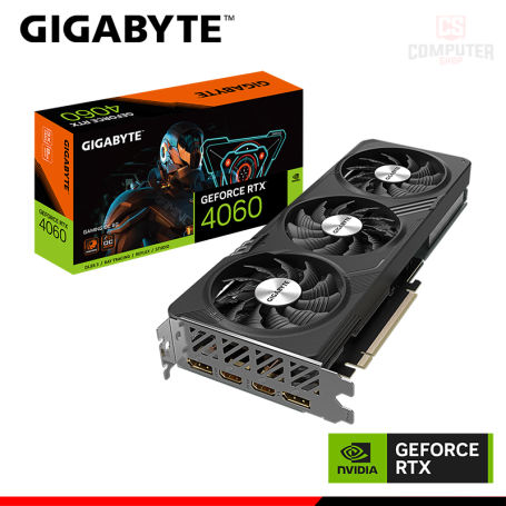 TARJETA DE VIDEO GIGABYTE GEFORCE RTX 4060 8GB GDDR6 128BITS GAMING OC (PN:GV-N4060GAMING OC-8GD)