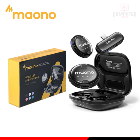 MICRÓFONO MAONO WM620 PC2 PERCHERO SOLAPERO WIRELESS 1 RECEPTOR + 2 MIC NEGRO