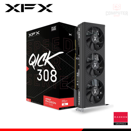 TARJETA DE VIDEO XFX SPEEDSTER QICK 308 AMD RADEON RX 7600 8GB GDDR6 128BITS BLACK EDITION