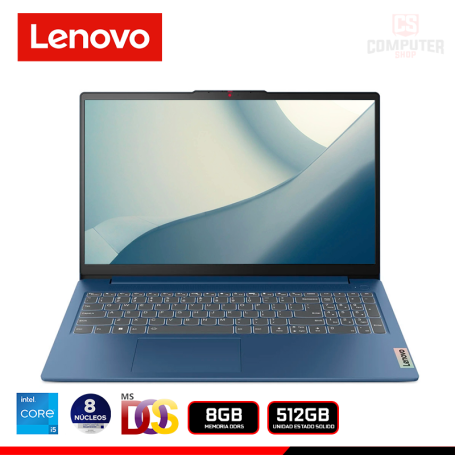 LAPTOP LENOVO IDEAPAD SLIM 3 15IAH8/CI5-12450H/15.6" FHD/8GB DDR5/SSD 512GB/SIN SISTEMA OPERATIVO