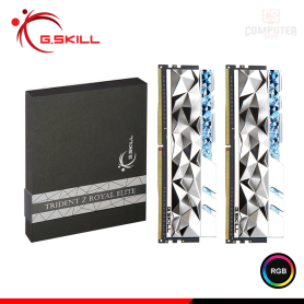MEMORIA 32GB (16GBx2) DDR4 G.SKILL TRIDENT Z ROYAL ELITE SILVER RGB INTEL XMP BUS 3600MHZ (PN:F4-3600C16D-32GTESC)