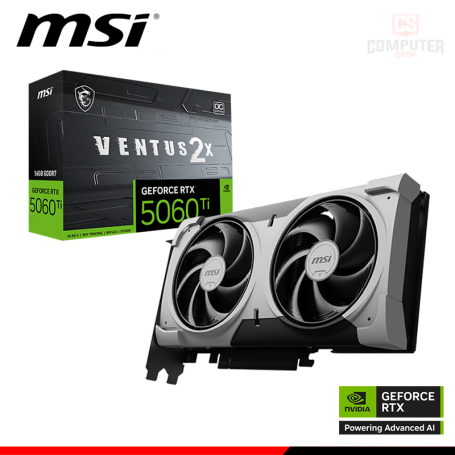 TARJETA DE VIDEO MSI GEFORCE RTX 5060Ti 16GB GDDR7 128BITS VENTUS 2X OC PLUS (PN:912-V535-027)
