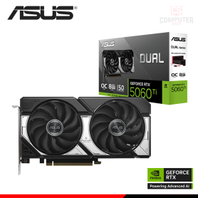 TARJETA DE VIDEO ASUS GEFORCE RTX 5060Ti 8GB GDDR7 128BITS DUAL OC (PN:90YV0MP2-M0AA00)
