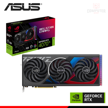 TARJETA DE VIDEO ASUS GEFORCE RTX 4070Ti 12GB GDDR6X 192BITS ROG STRIX GAMING (PN:90YV0II1-MVAA00)