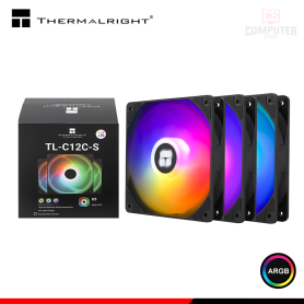 COOLER PARA CASE THERMALRIGHT TL-C12C-S X3 BLACK ARGB 120MM PACKx3