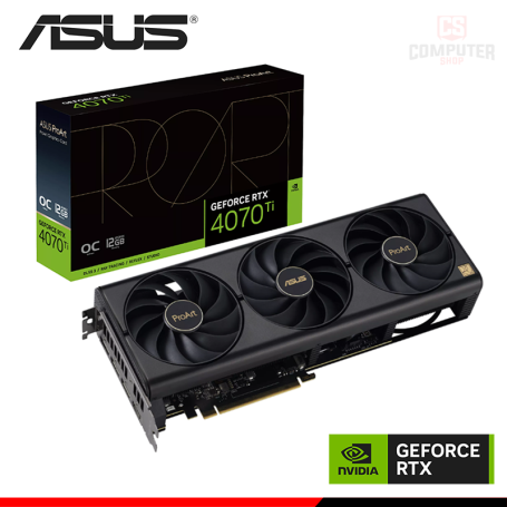 TARJETA DE VIDEO ASUS GEFORCE RTX 4070Ti 12GB GDDR6X 192BITS PROART OC (PN:90YV0J31-MVAA00)