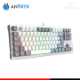 TECLADO ANTRYX MK840L TKL WHITE GRAY RAINBOW SWITCH BLUE MECANICO WIRED USB (PN:AMK-CS840LWGBL-SP)