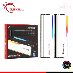 MEMORIA 32GB (16GBx2) DDR5 G.SKILL RIPJAWS M5 WHITE RGB INTEL XMP BUS 6400MHZ (PN:F5-6400J3648F16GX2-RM5RW)