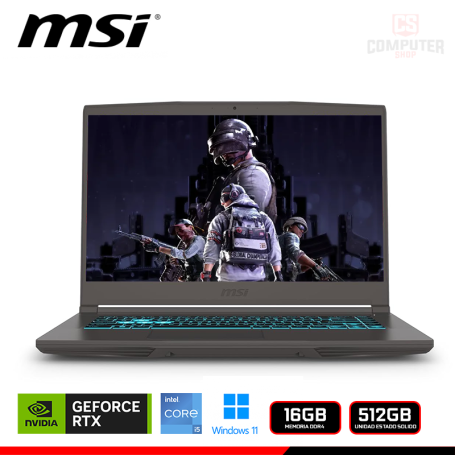 LAPTOP MSI THIN 15 B13UC/GEFORCE RTX 3050 4GB GDDR6/CI5-13420H/15.6" FHD/16GB DDR4/SSD 512GB/WINDOWS 11