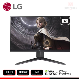 MONITOR LG 27GS65F-B ULTRAGEAR 27" FHD 1920x1080/180HZ/1MS/AMD RADEON FREESYNC/COMPATIBLE NVIDIA G-SYNC
