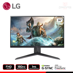 MONITOR LG 24GS65F-B ULTRAGEAR 24" FHD 1920x1080/180HZ/1MS/AMD RADEON FREESYNC/COMPATIBLE NVIDIA G-SYNC