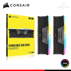 MEMORIA 32GB (16GBx2) DDR5 CORSAIR VENGEANCE RGB INTEL XMP BUS 6400MHz (PN:CMH32GX5M2N6400C36)