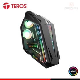 CASE TEROS TE-1314G BLACK ARGB SIN FUENTE VIDRIO TEMPLADO MID TOWER