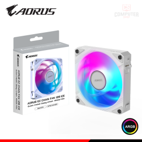 COOLER PARA CASE AORUS EZ CHAIN FAN 120 ICE WHITE ARGB 120MM (PN:GP-ECFAN1201 ICE)