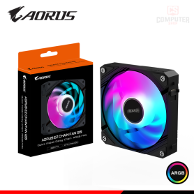 COOLER PARA CASE AORUS EZ CHAIN FAN 120 BLACK ARGB 120MM (PN:GP-ECFAN1201)