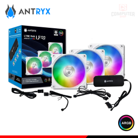 KIT COOLER PARA CASE ANTRXY IF-120 INFINITY WHITE ARGB 120MMx3 + CONTROLADOR (PN:AKK-IF120WX3C)
