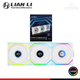KIT COOLER CASE LIAN LI UNI FAN WIRELESS SL V3 LCD 120MM ARGB REVERSE WHITE (12RSLLCD1W3W)