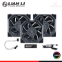 COOLER PARA CASE LIAN LI UNI FAN SL V3 BLACK ARGB REVERSE LCD WIRELESS 120MM PACKx3 CON CONTROLADOR