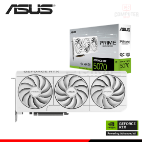 TARJETA DE VIDEO ASUS GEFORCE RTX 5070 12GB GDDR7 192BITS WHITE PRIME OC (PN:90YV0M19-MVAA00)