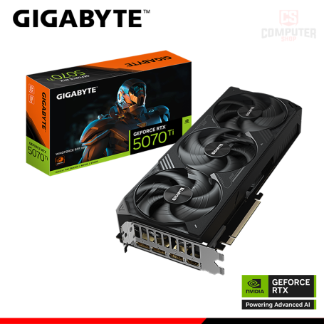 TARJETA DE VIDEO GIGABYTE GEFORCE RTX 5070Ti 16GB GDDR7 256BITS WINDFORCE SFF (PN:9VN507TW-00-G10)