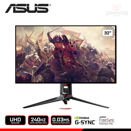 MONITOR ASUS ROG SWIFT OLED PG32UCDM 32" UHD 3840x2160/240HZ/0.03MS/AMD RADEON FREESYNC PREMIUM PRO/COMPATIBLE NVIDIA G-SYNC