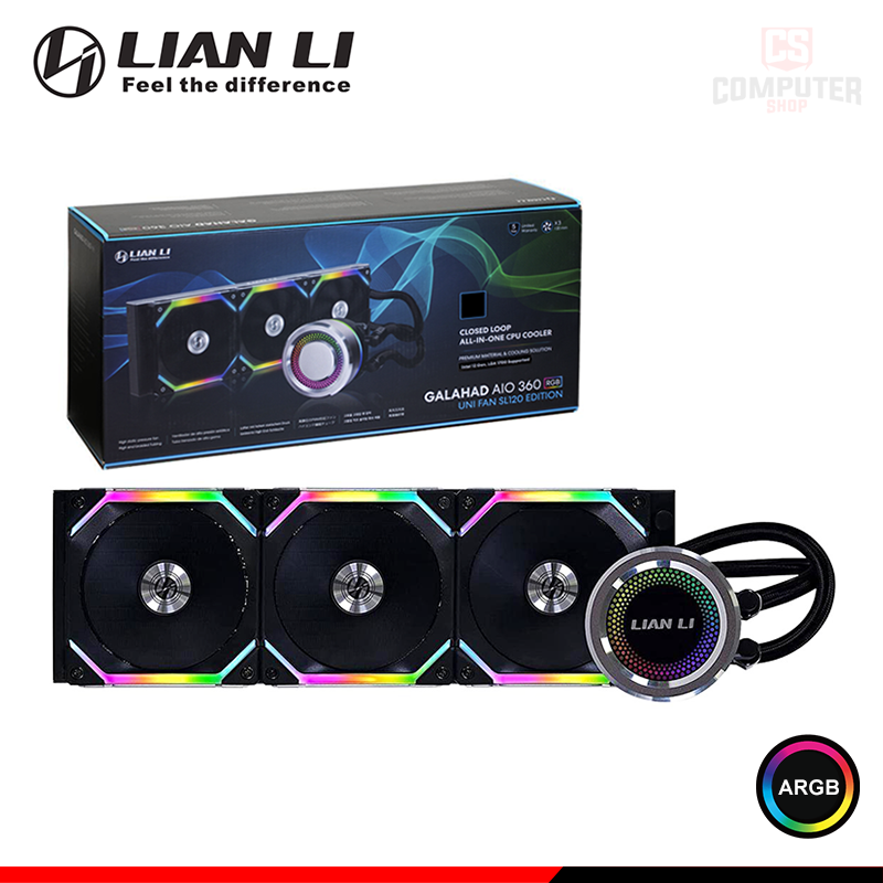 LIAN LI GALAHAD 360 AIO UNI FAN SL BLACK ARGB COOLER CPU REFRIGERACION ...