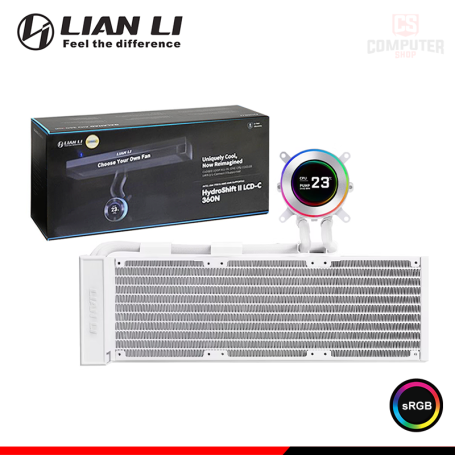 LIAN LI HYDROSHIFT II LCD-C360N sRGB WHITE COOLER CPU REFRIGERACION LIQUIDA COMPATIBLE AMD/INTEL (PN:GHS2LCD36W)