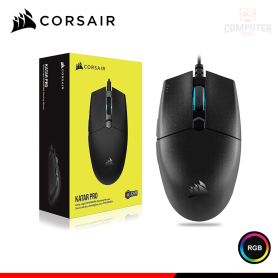 MOUSE CORSAIR KATAR PRO RGB BLACK DPI 12,400 CONECTIVIDAD WIRED USB (PN:CH-930C011-NA)