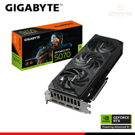 TARJETA DE VIDEO GIGABYTE GEFORCE RTX 5070 12GB GDDR7 192BITS WINDFORCE OC SFF (PN:GV-N5070WF3OC-12GD)