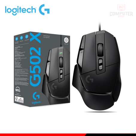 MOUSE LOGITECH G G502 X HERO BLACK DPI 25,600 CONECTIVIDAD USB (PN:910-006137)