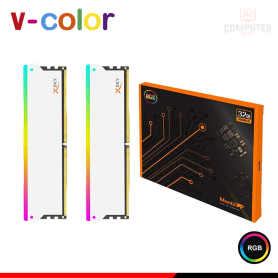 MEMORIA 32GB (16GBx2) DDR5 V-COLOR MANTA XSKY RGB WHITE AMD EXPO BUS 6000MHZ (PN:TMXSAL1660830KWK)