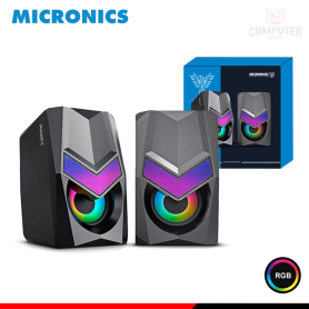 PARLANTE MICRONICS AVANTY MIC S321 RGB BLACK GAMER SOUND 2.0 CONEXIÓN USB