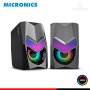 PARLANTE MICRONICS AVANTY MIC S321 RGB BLACK GAMER SOUND 2.0 CONEXIÓN USB