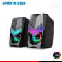 PARLANTE MICRONICS AVANTY MIC S321 RGB BLACK GAMER SOUND 2.0 CONEXIÓN USB