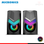 PARLANTE MICRONICS AVANTY MIC S321 RGB BLACK GAMER SOUND 2.0 CONEXIÓN USB