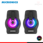 PARLANTE MICRONICS NEON PLUS MIC S327+ RGB BLACK GAMER SOUND 2.0 CONEXIÓN USB