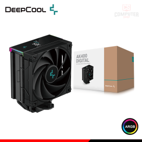 DEEPCOOL AK400 DIGITAL BLACK ARGB COOLER CPU REFRIGERACION AIRE COMPATIBLE AMD/INTEL (PN:R-AK400-BKADMN-G)